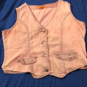 Rose denim stonewashed vest